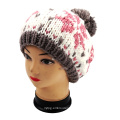 Hot Sale Jacquard Hand Knit Hat with POM POM